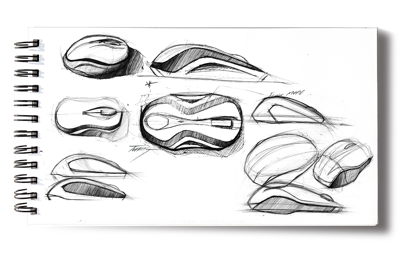 鼠标，Logitech M325，罗技，概念设计，手绘，渲染，