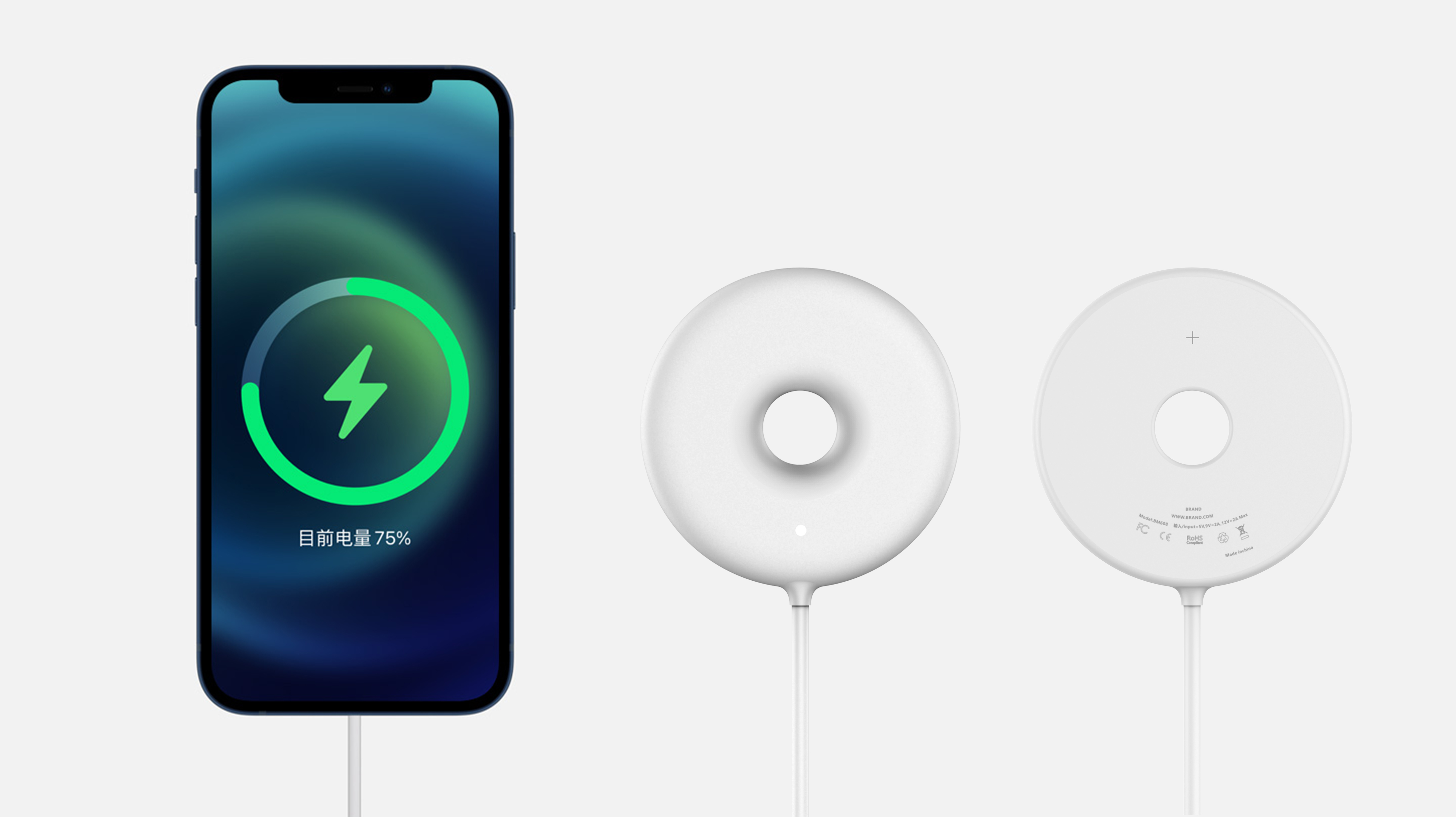 Magnetic suction charging，doughnut，