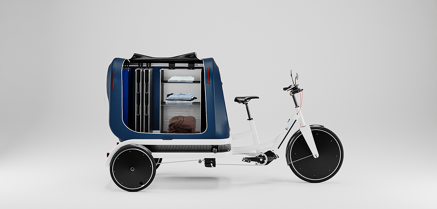 Biclean，电子货运自行车，交通工具，创意，