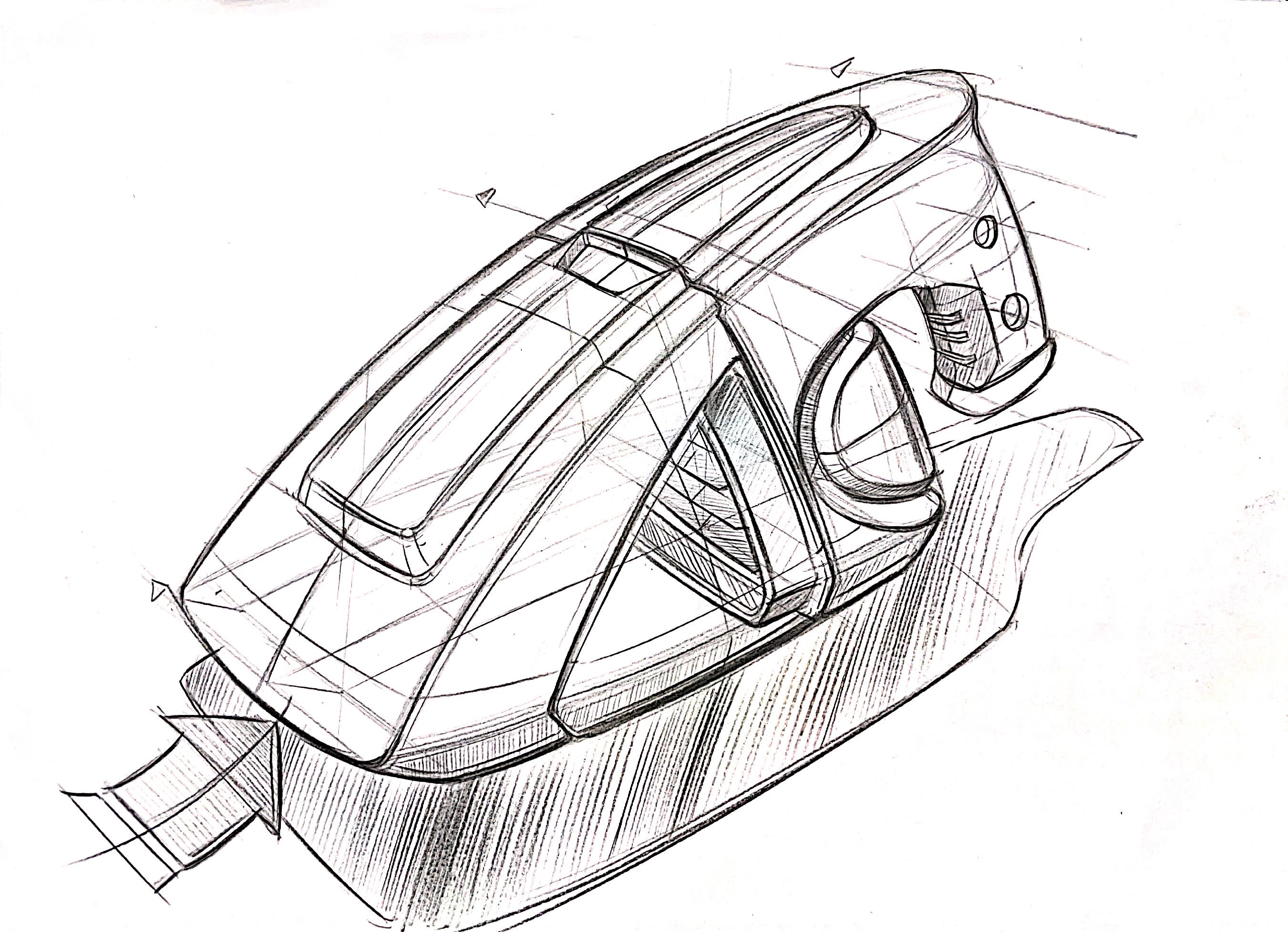 Hand drawing, line drawing, industrial design，