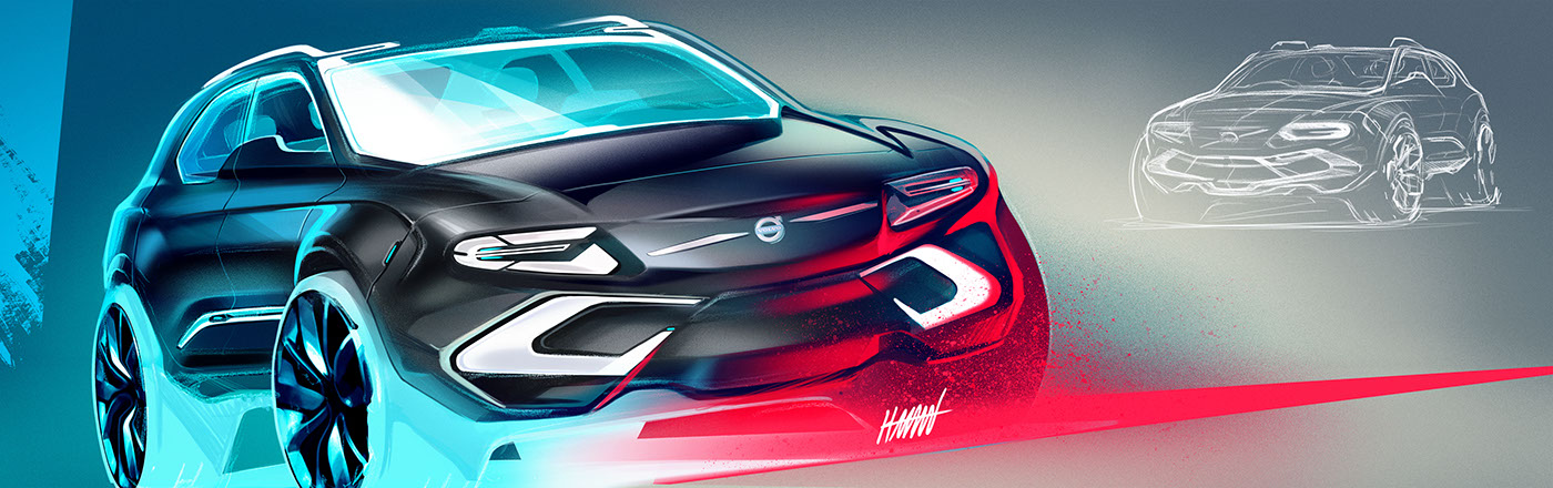 Ubee ，outdoors，automobile，Hand drawn，