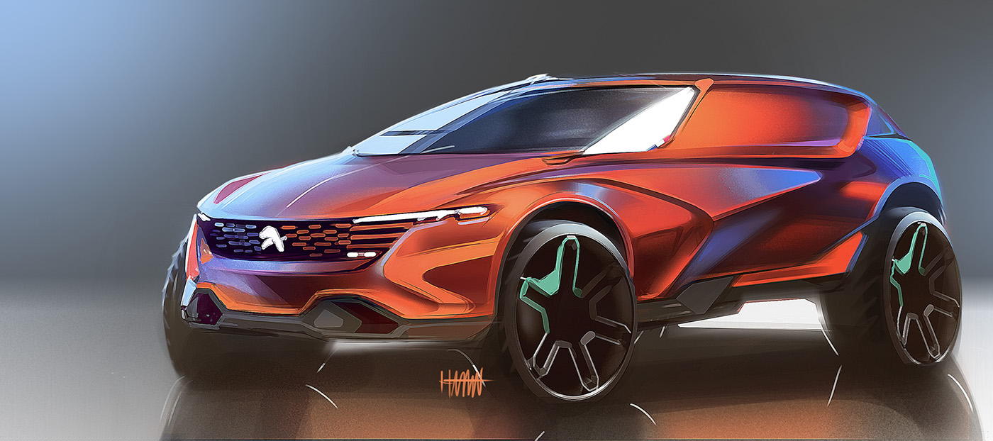 Ubee ，outdoors，automobile，Hand drawn，