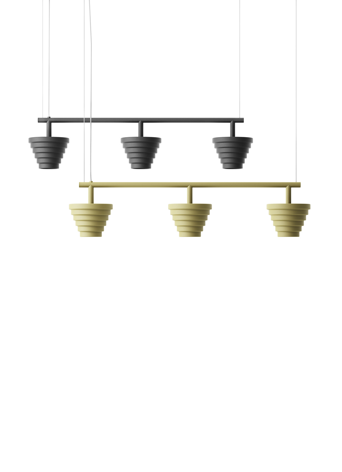 a chandelier，light，table，