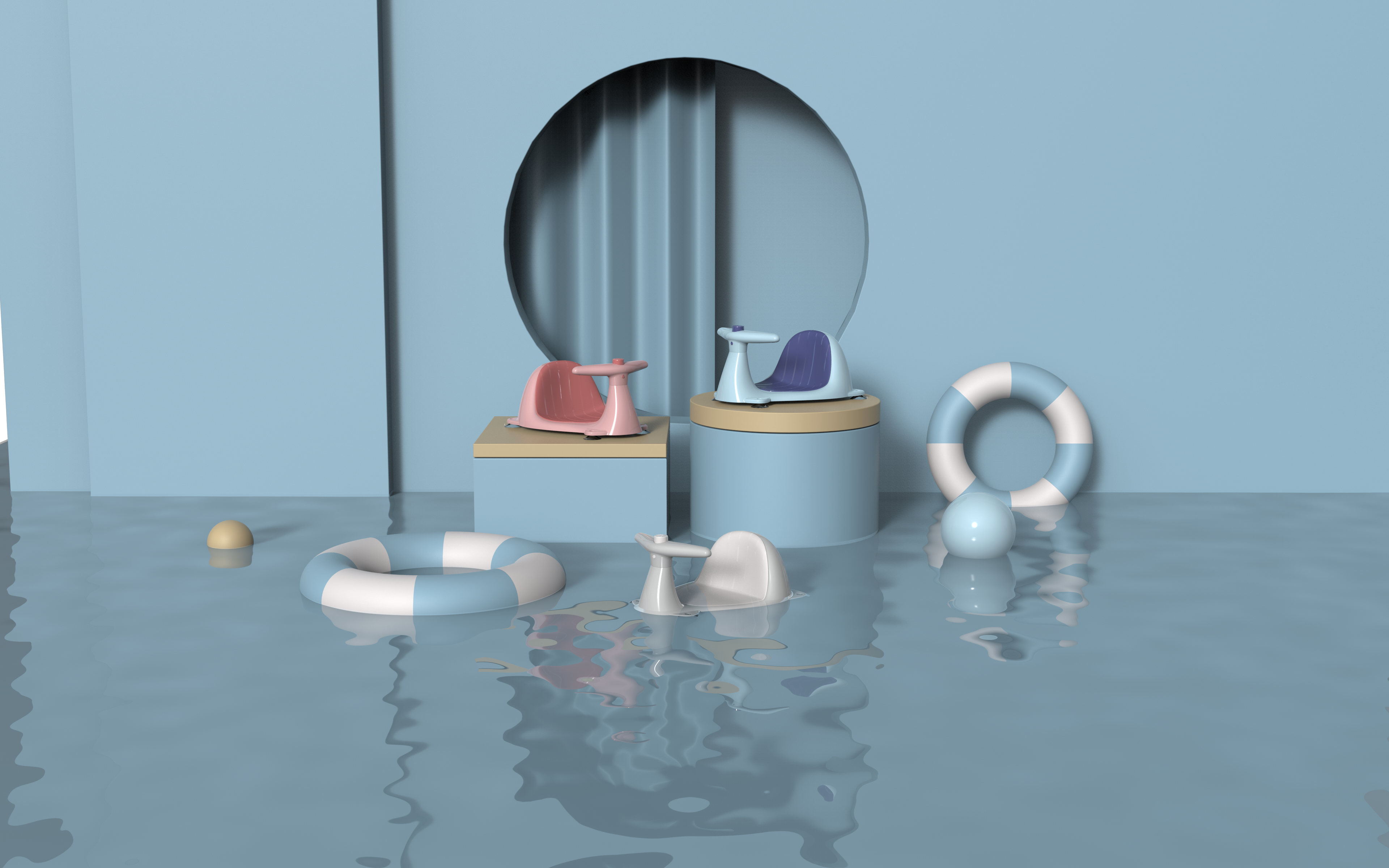 Baby products, bath seats, bionic design，