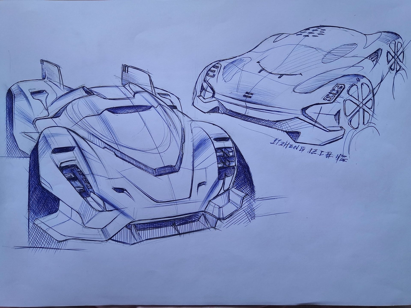Hand drawn car，