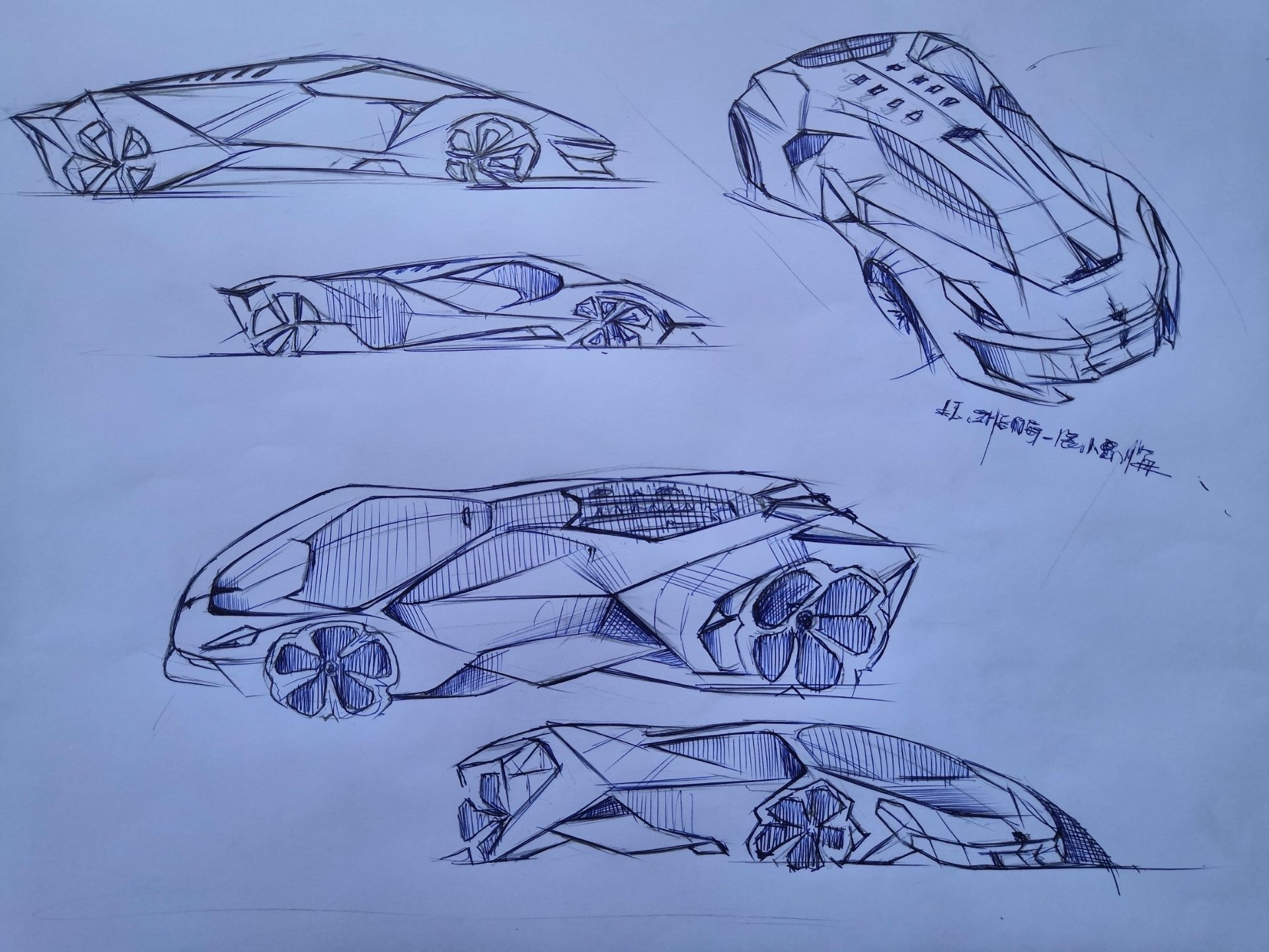 Hand drawn car，