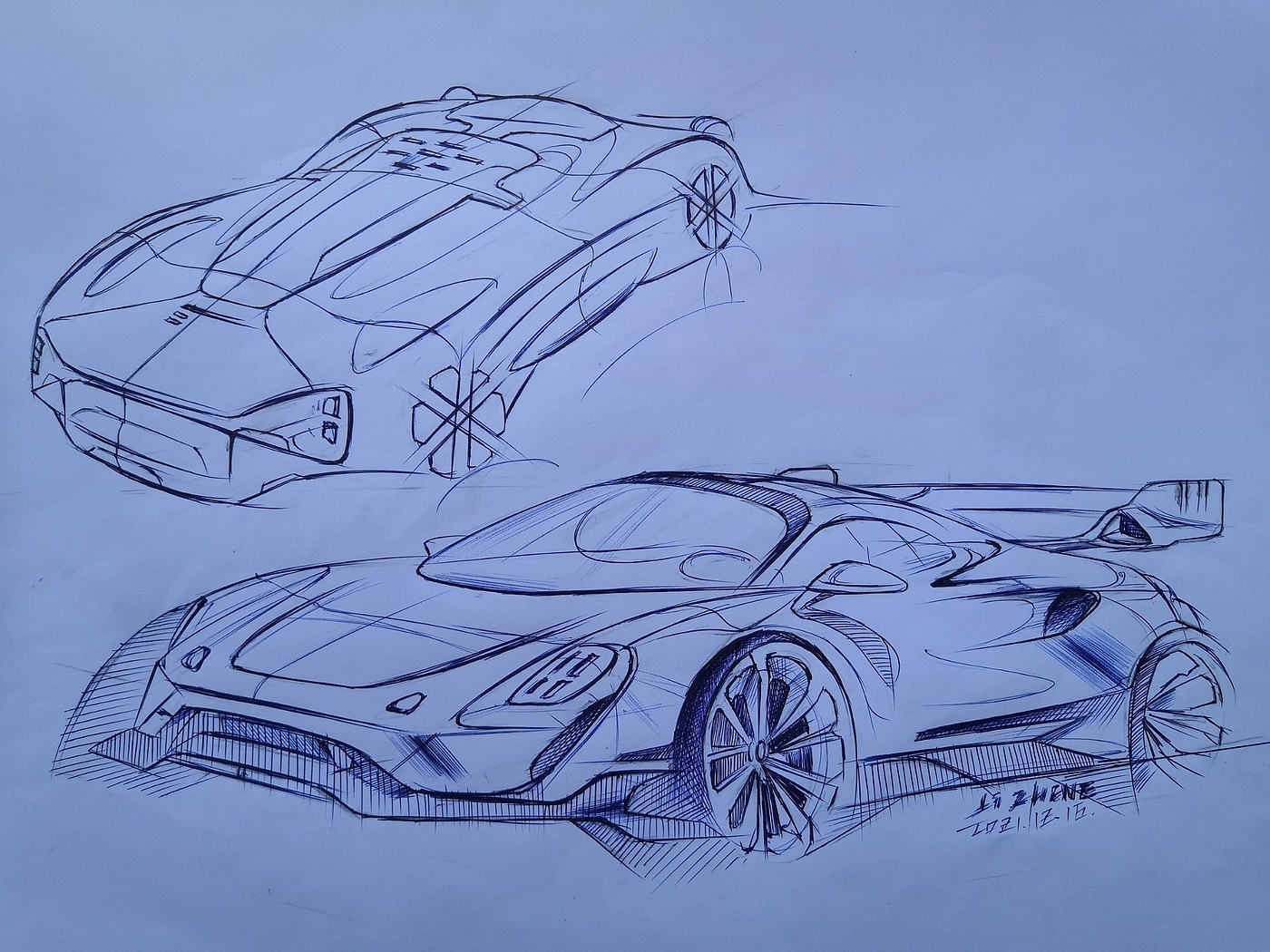 Hand drawn car，