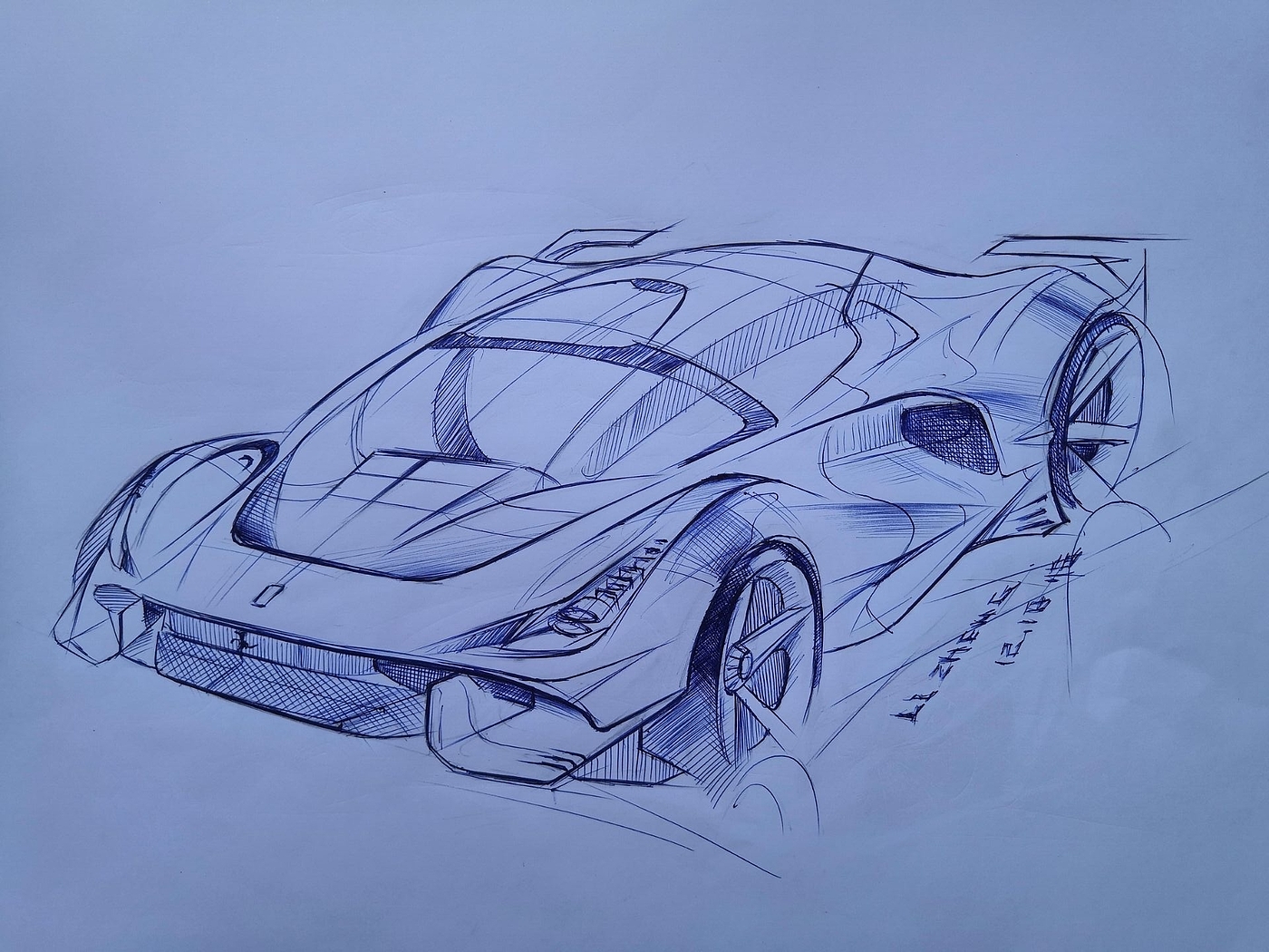 Hand drawn car，