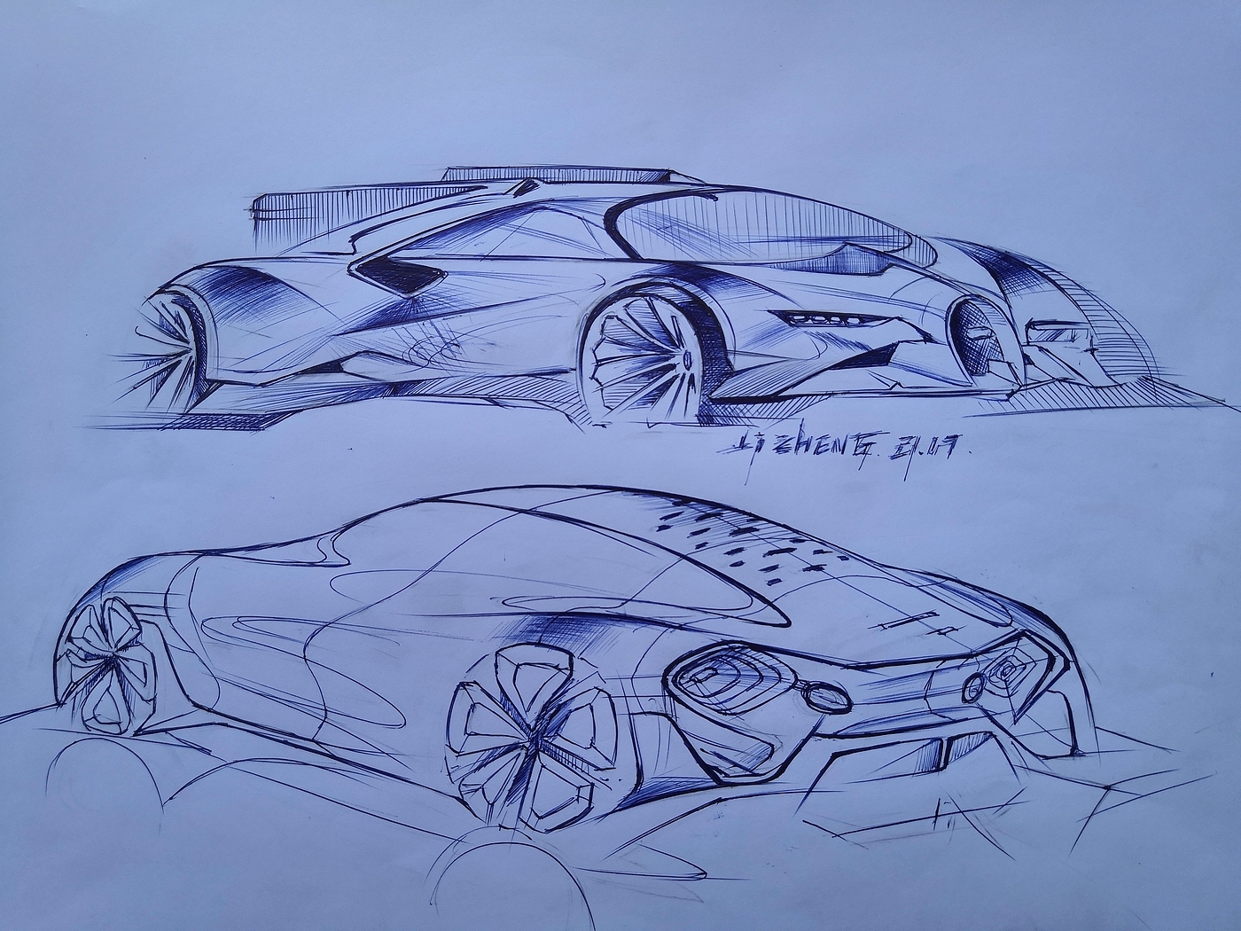 Hand drawn car，