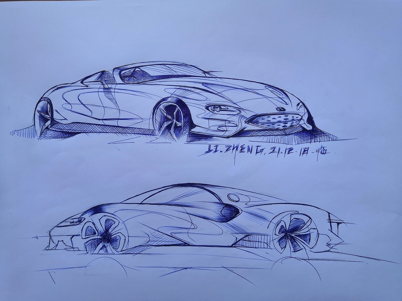 Hand drawn car，