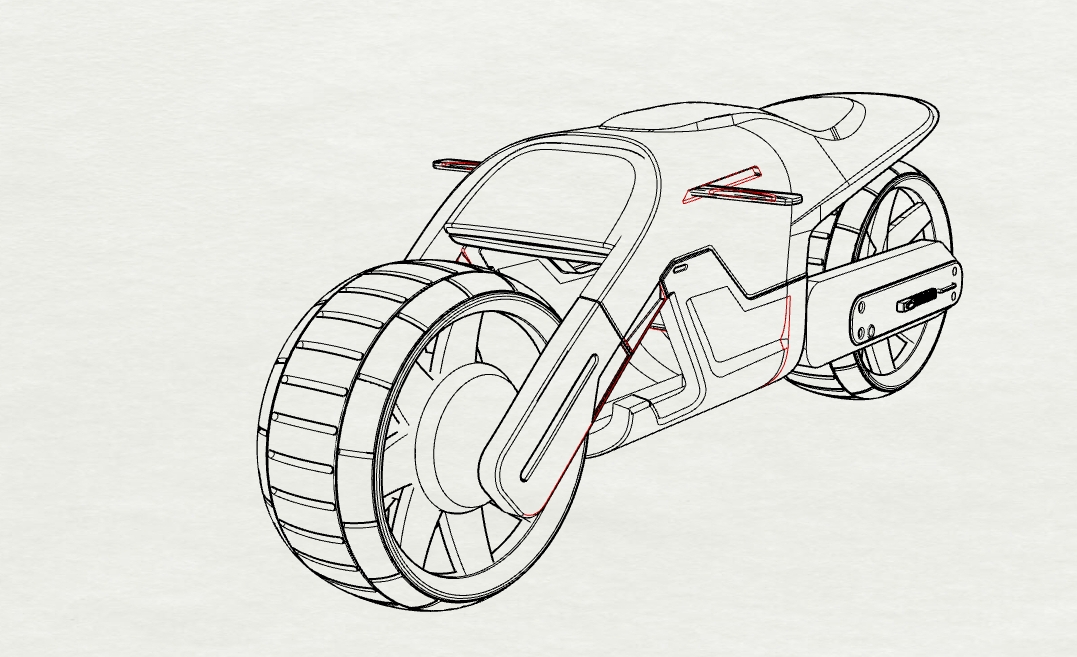 概念摩托车渲染练习 