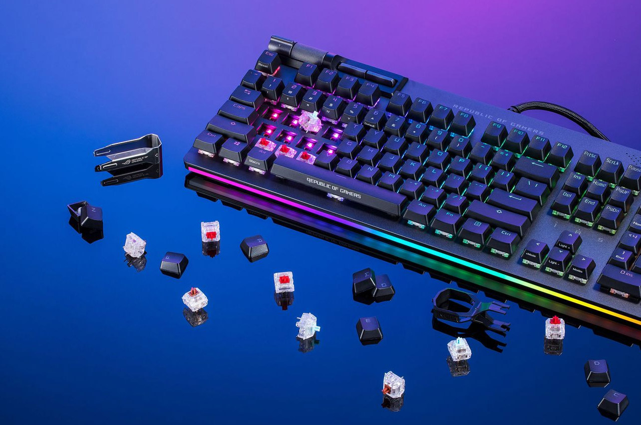 ASUS，Mechanical keyboard，PC accessories，Built in LED screen，