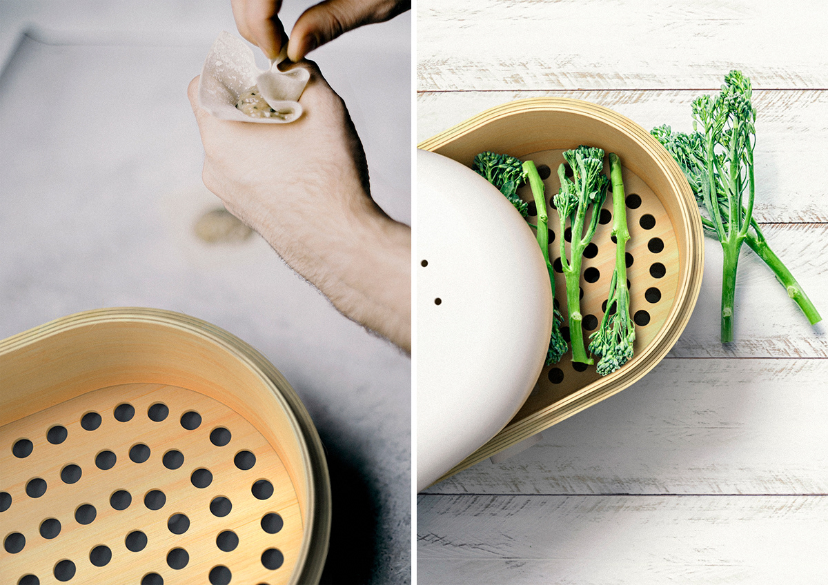 Max Mysechko，BAMBOO FOOD STEAMER，product design，product design，steamer，