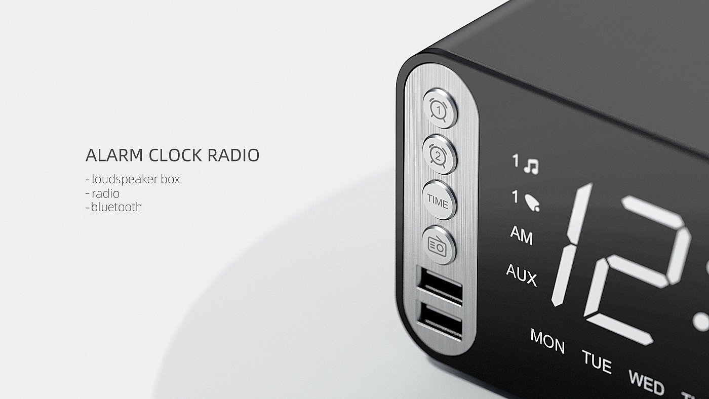 alarm clock，radio，multi-function，loudspeaker box，