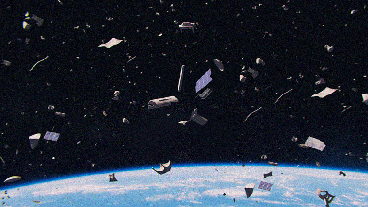 satellite，Space debris，concept，