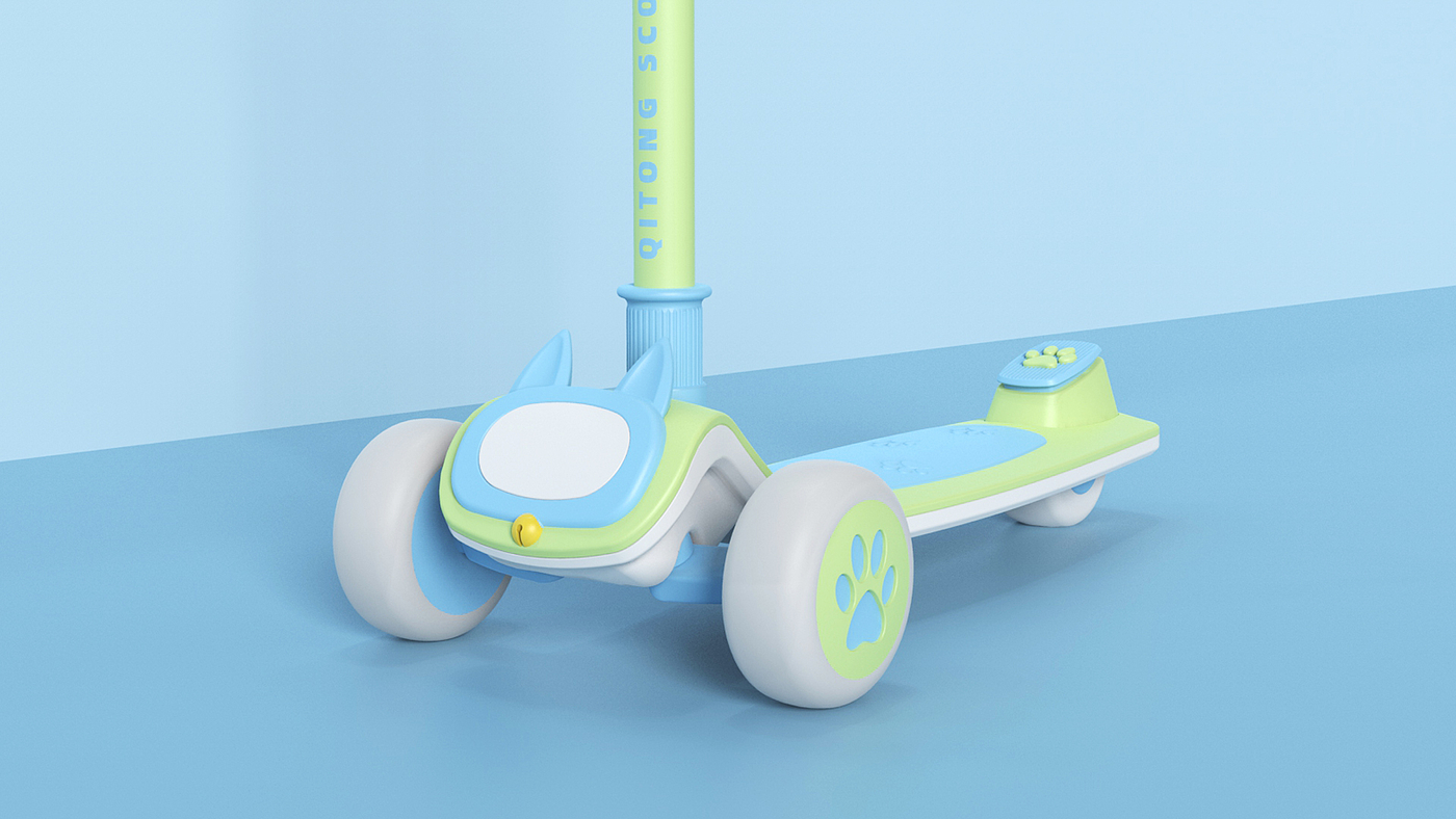 Cartoon，Appearance design，Children's scooters，security，Happy childhood，