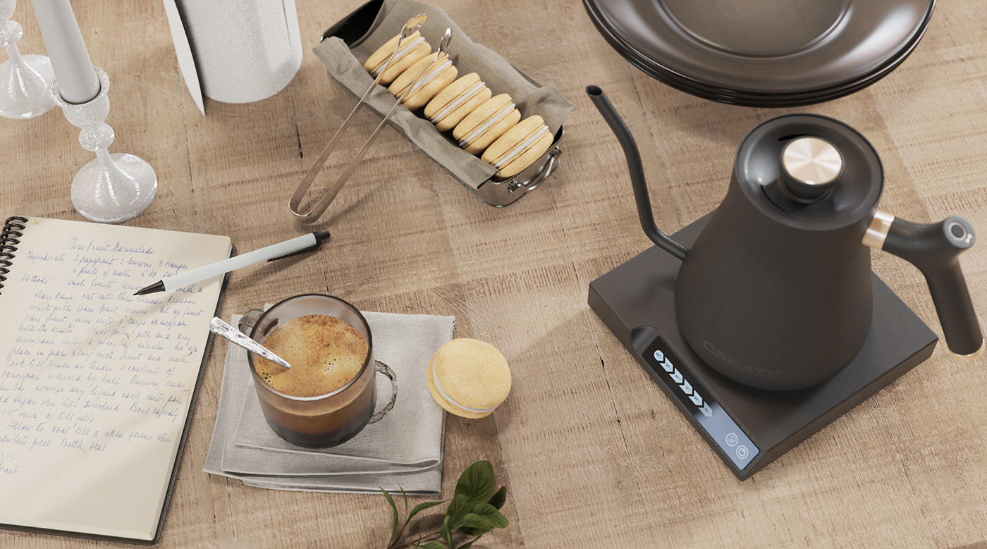 kettle，heating，cgi，