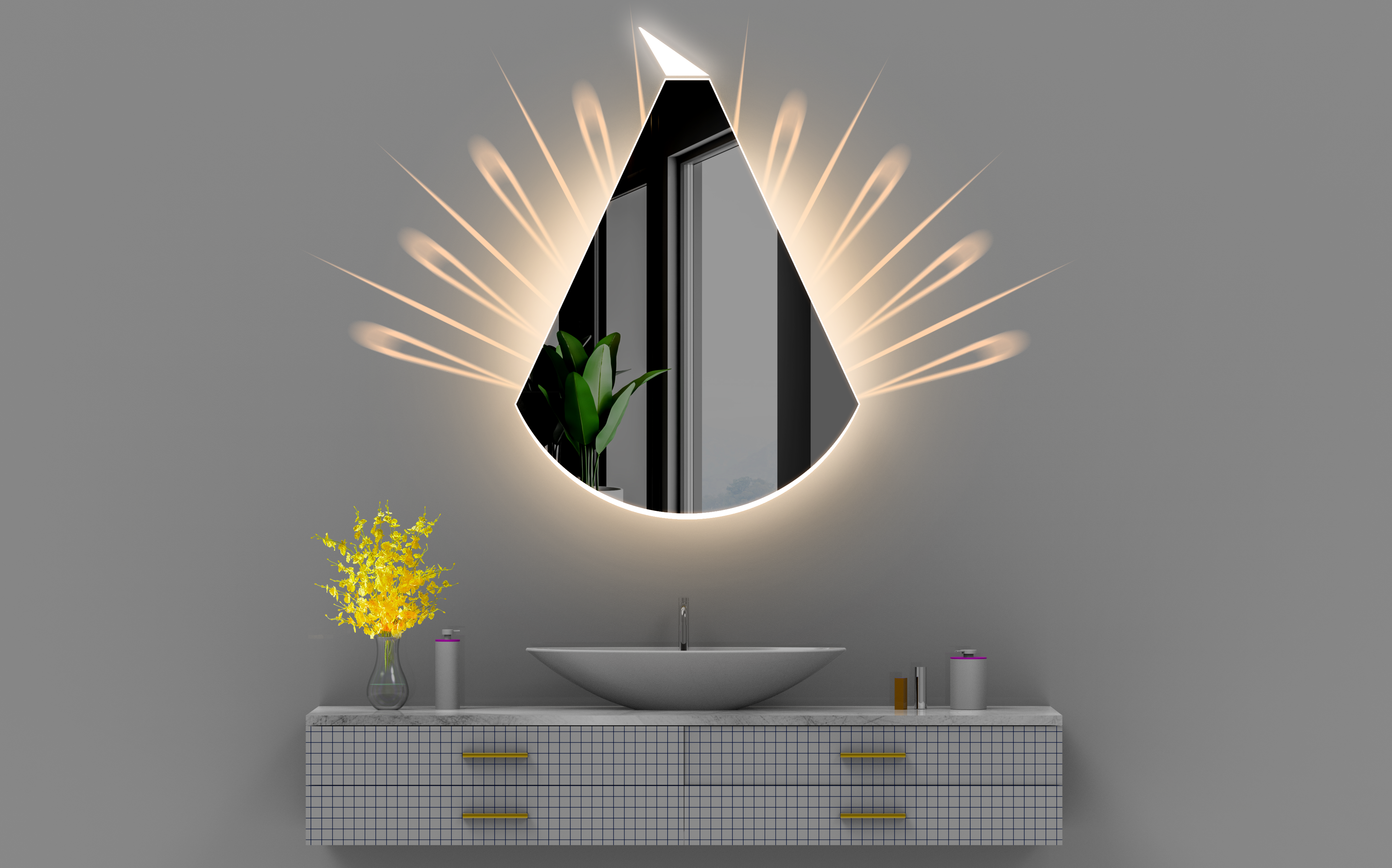 bionics，originality，bathroom，Luminous mirror，renovation，lighting，