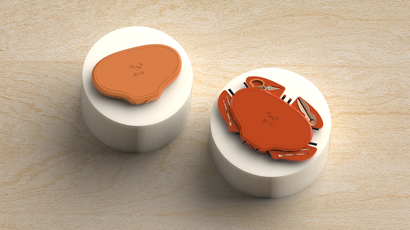 Eight pieces of crab，bionics，tableware，Crab，