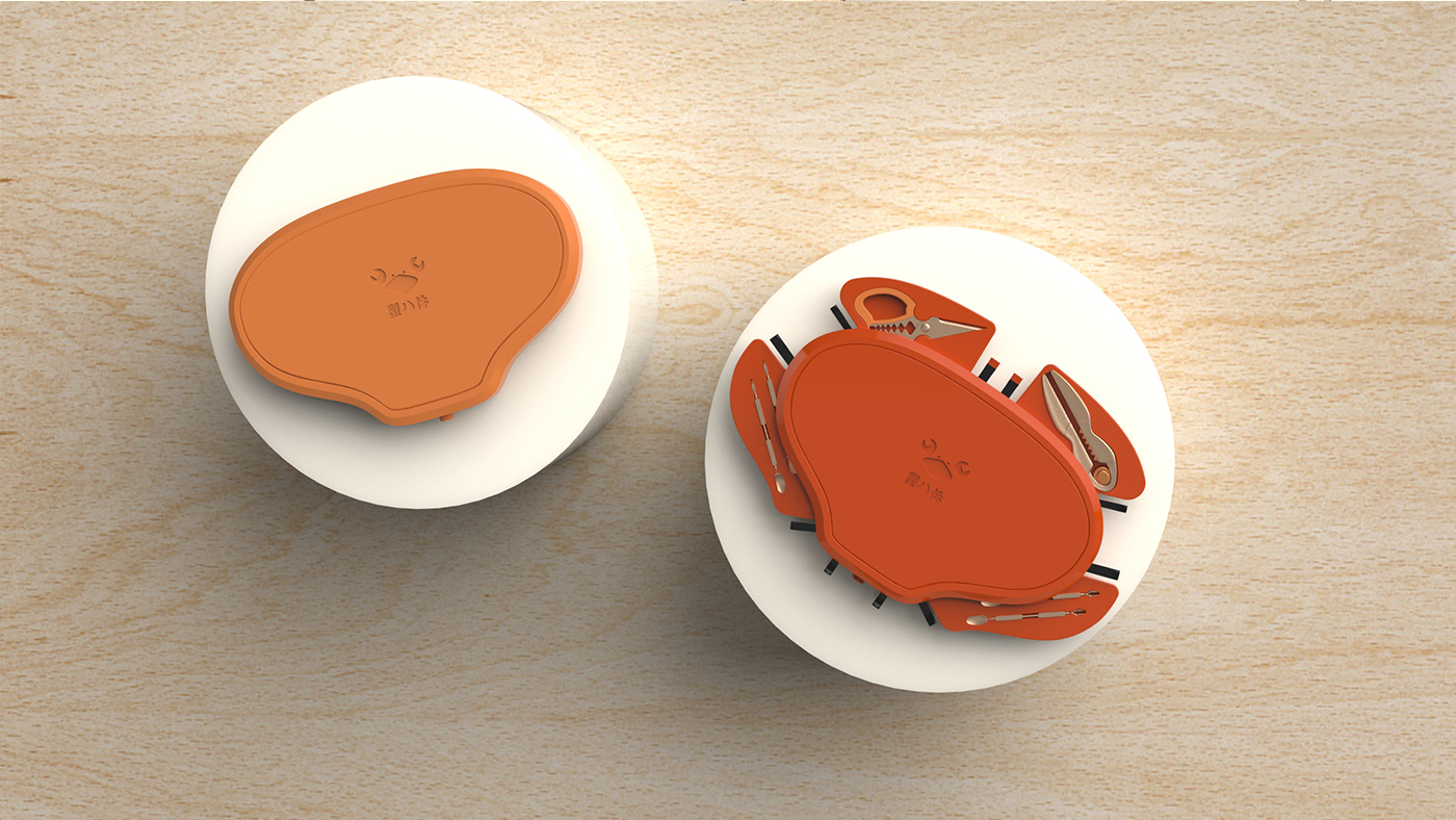 Eight pieces of crab，bionics，tableware，Crab，