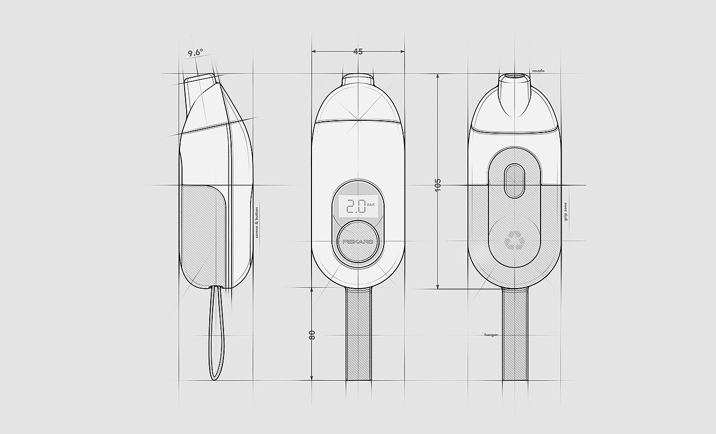 Marius Kindler，GAUGE，Tire pressure measuring equipment，product design，Ergonomics，