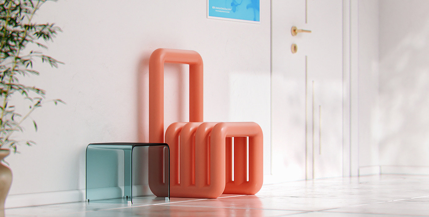 Fahredin Kosumi，TUBE - CHAIR&BENCH，Conceptual plastics，fashion，Leisure design，product design，Ergonomics，