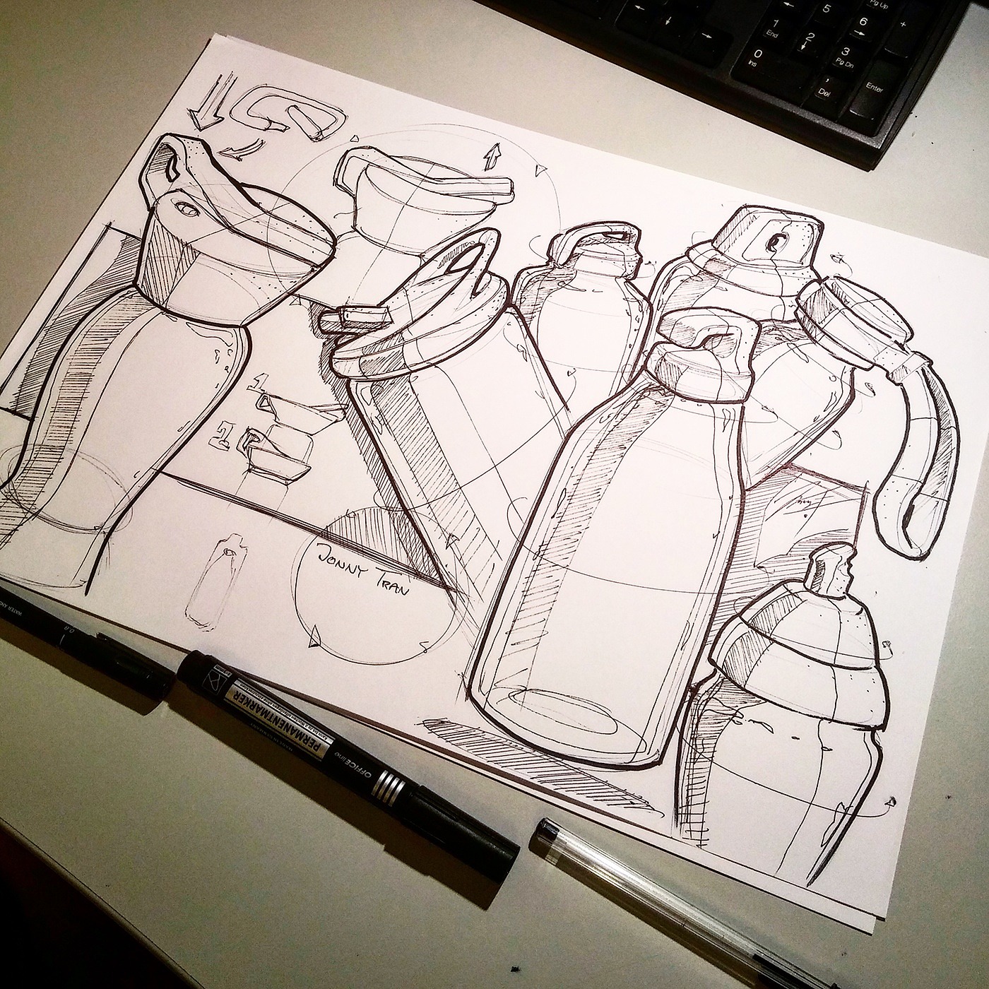 Jonny Tran，marker pen，product，sketch，Hand drawn，