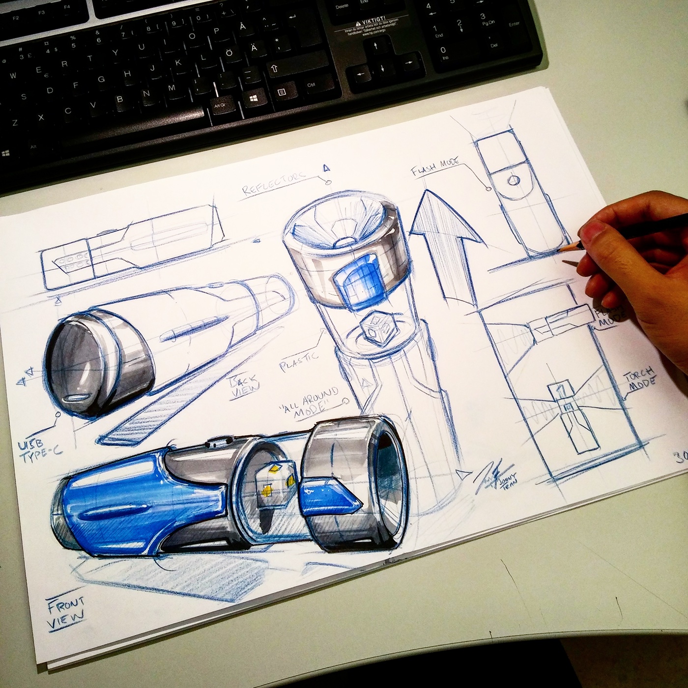 Jonny Tran，marker pen，product，sketch，Hand drawn，