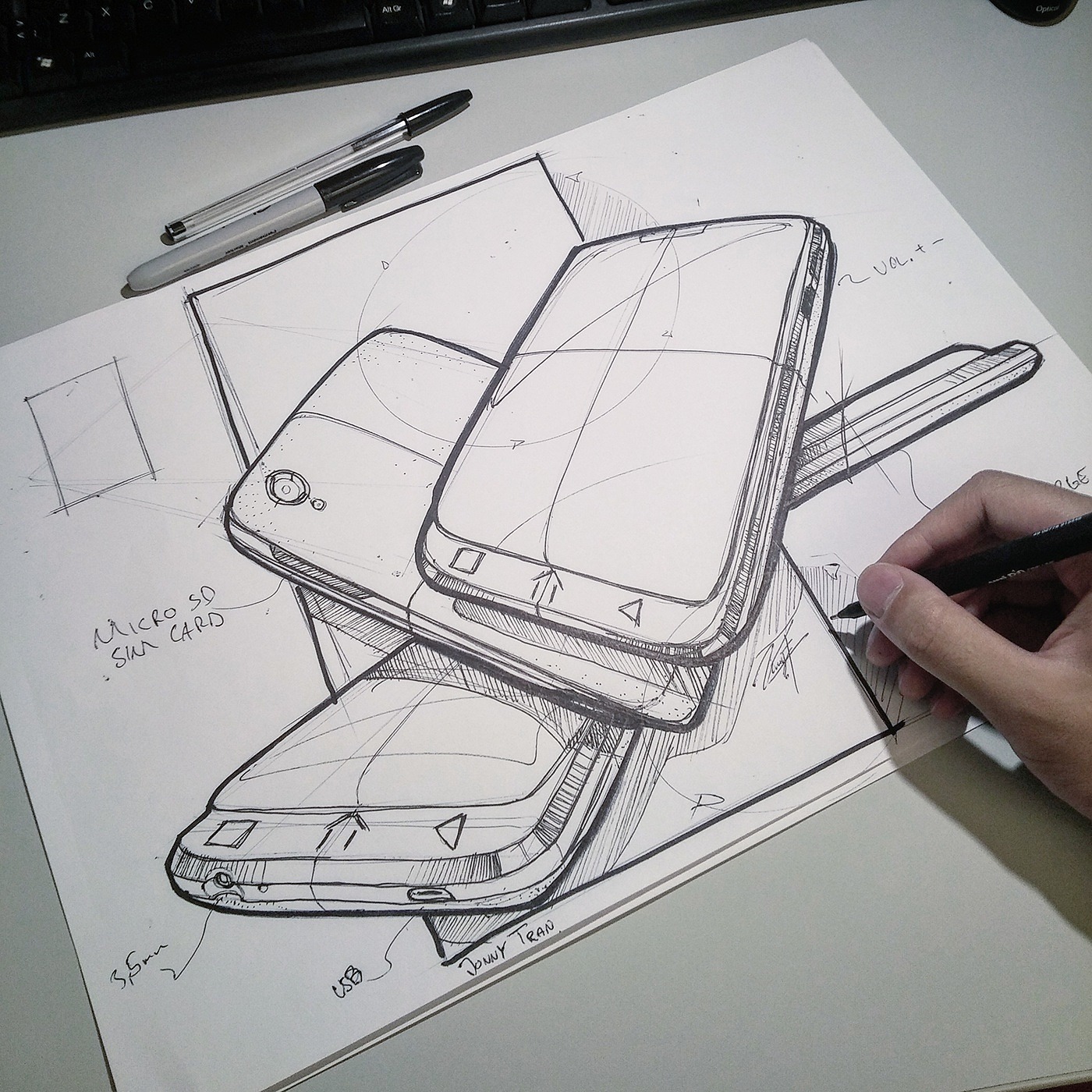 Jonny Tran，marker pen，product，sketch，Hand drawn，