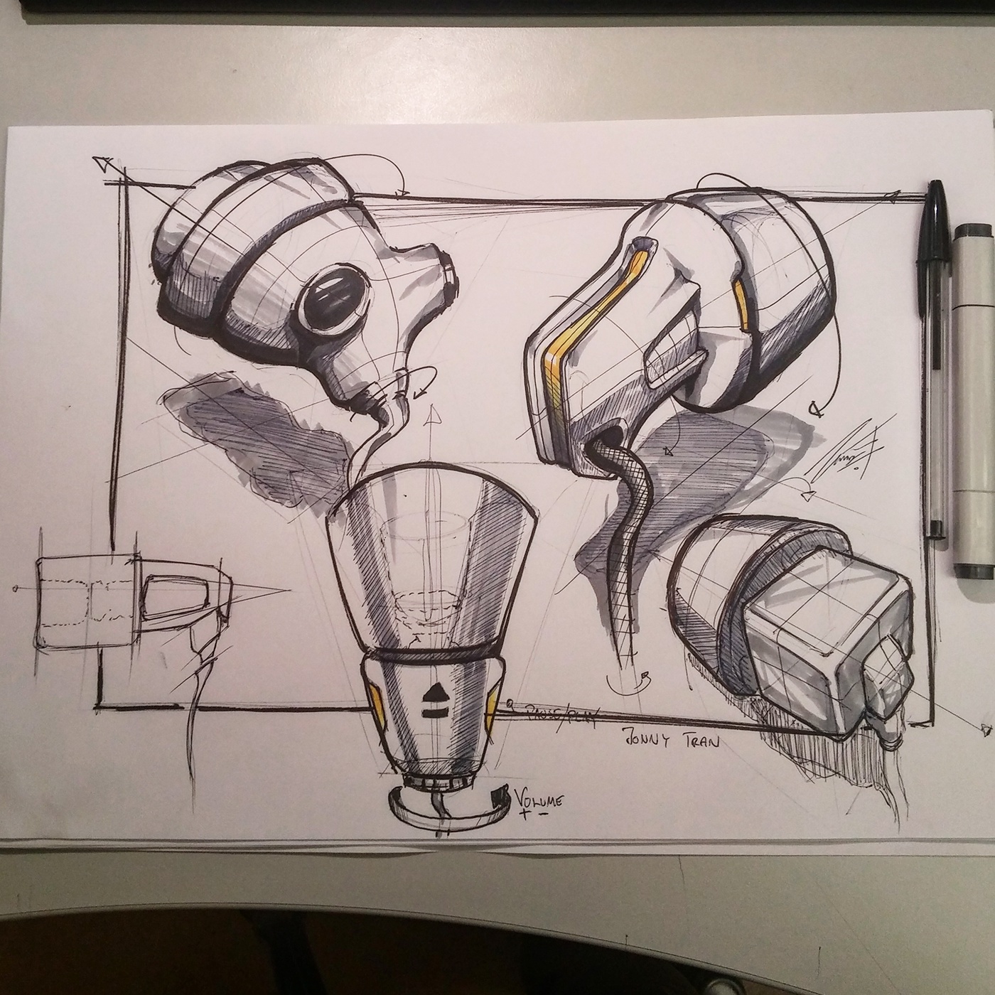 Jonny Tran，marker pen，product，sketch，Hand drawn，