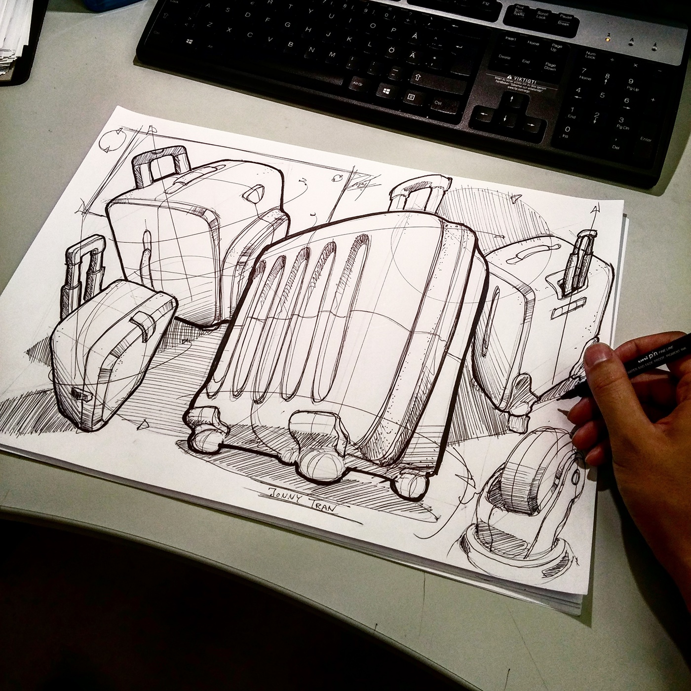 Jonny Tran，marker pen，product，sketch，Hand drawn，