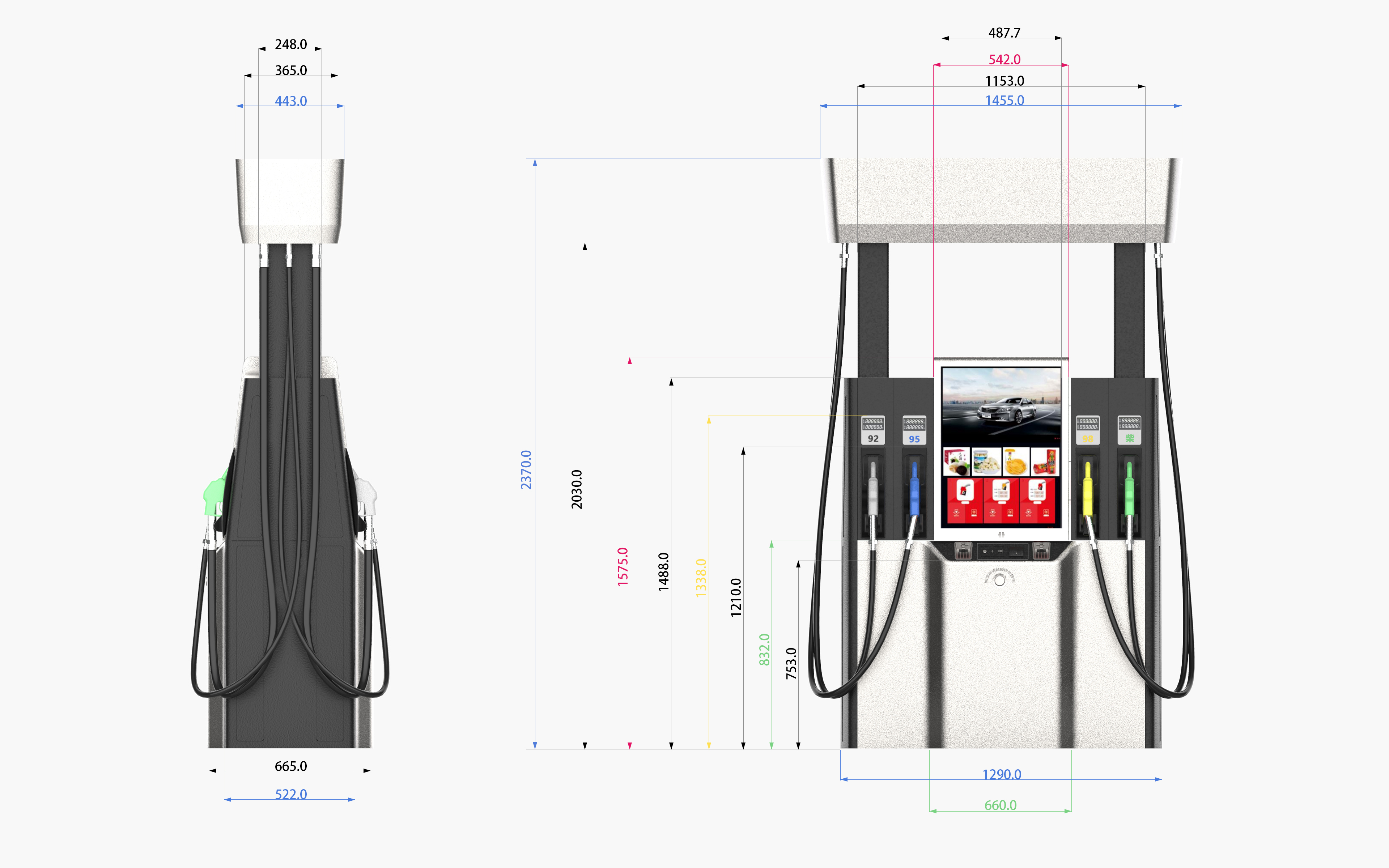 Fuel dispenser, gas station and refueling equipment，