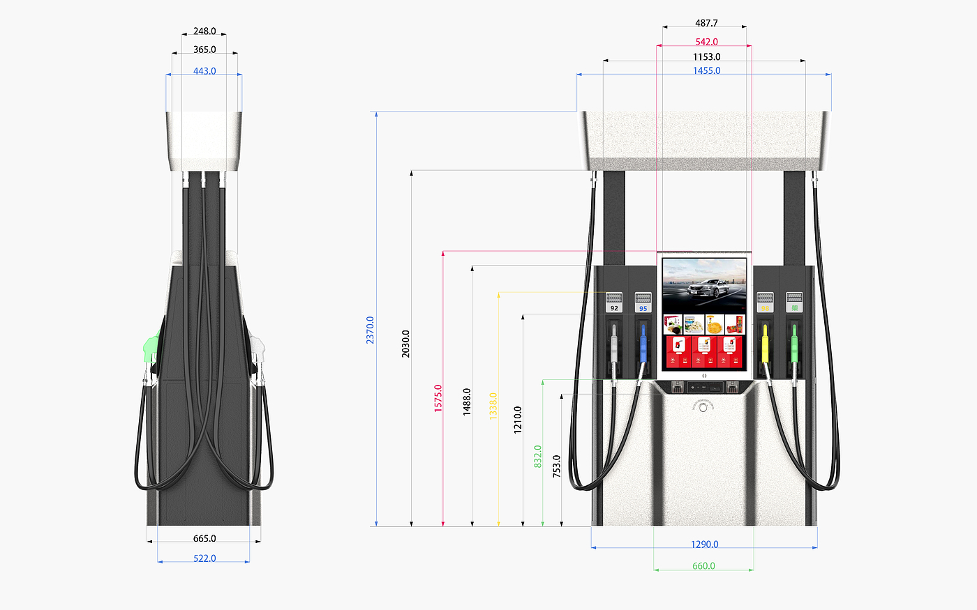 Fuel dispenser, gas station and refueling equipment，