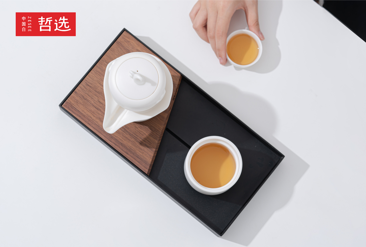 Chinese white，Zhe Xuan，ceramics，product，Design，tea set，Automatic tea set，gift，