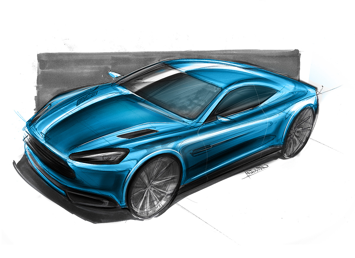 Lorenz Bauer，Hand drawn car，sketch，Hand drawn car scene，