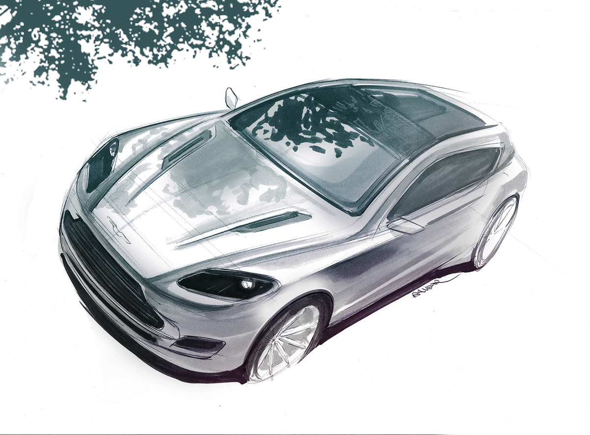 Lorenz Bauer，Hand drawn car，sketch，Hand drawn car scene，