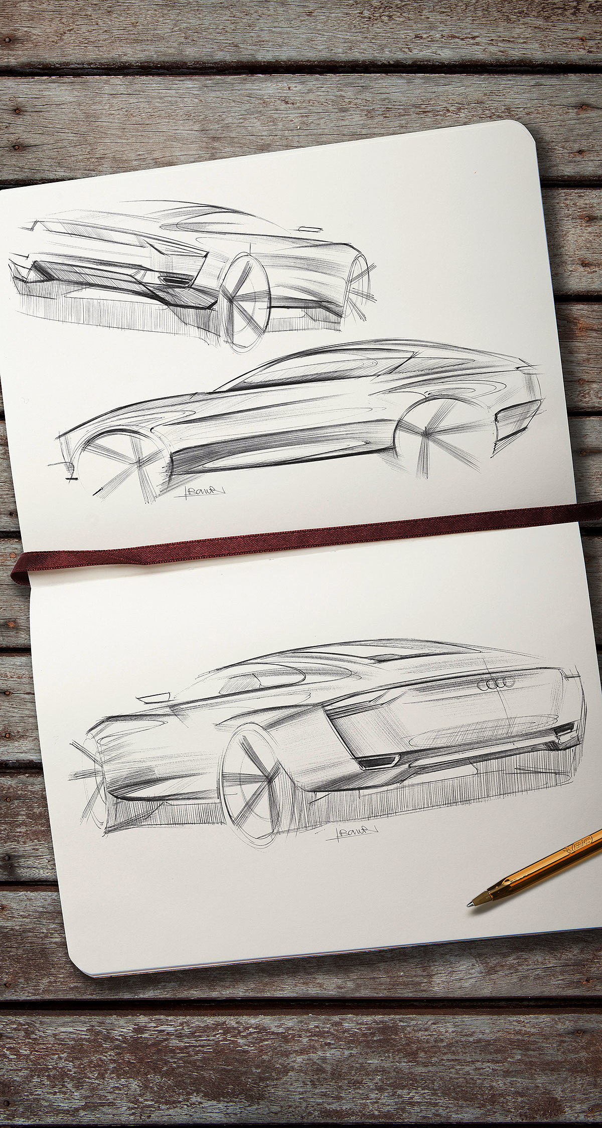 Lorenz Bauer，Hand drawn car，sketch，Hand drawn car scene，
