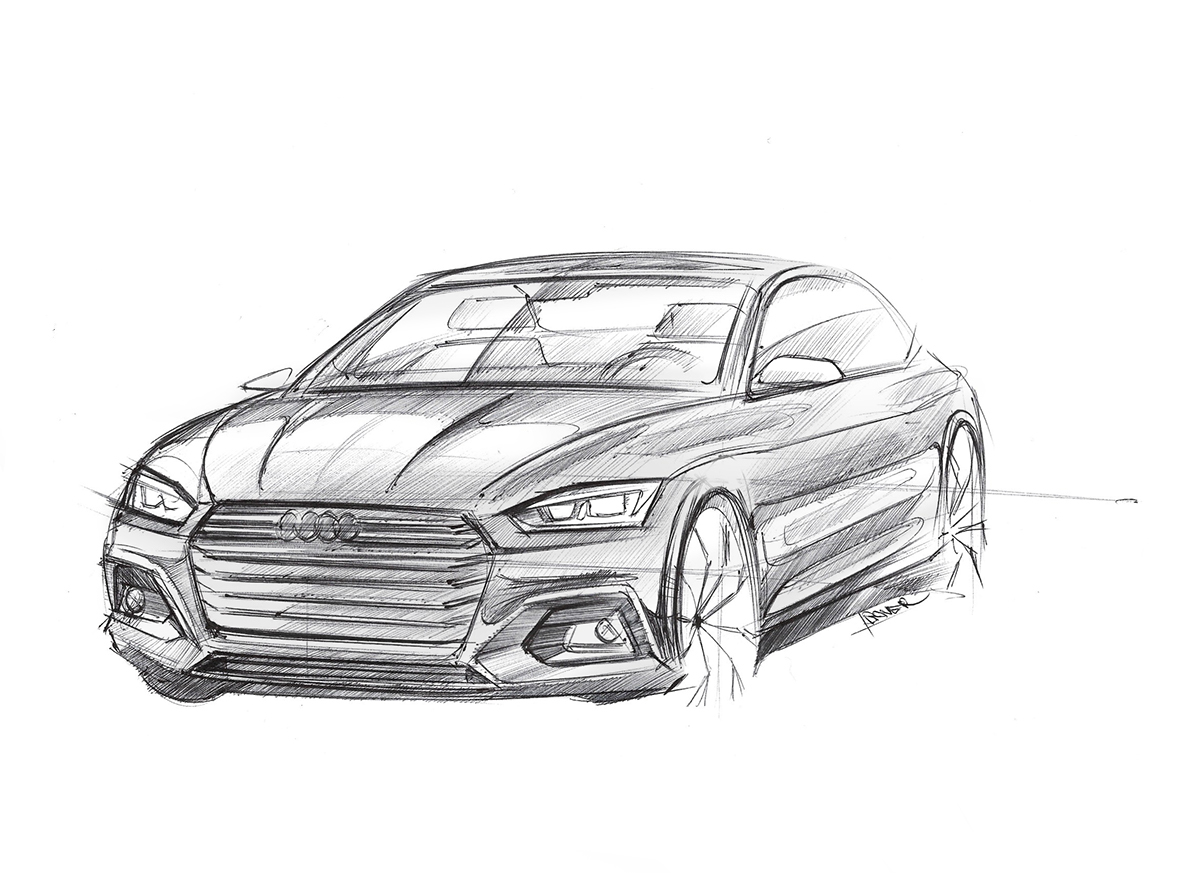 Lorenz Bauer，Hand drawn car，sketch，Hand drawn car scene，