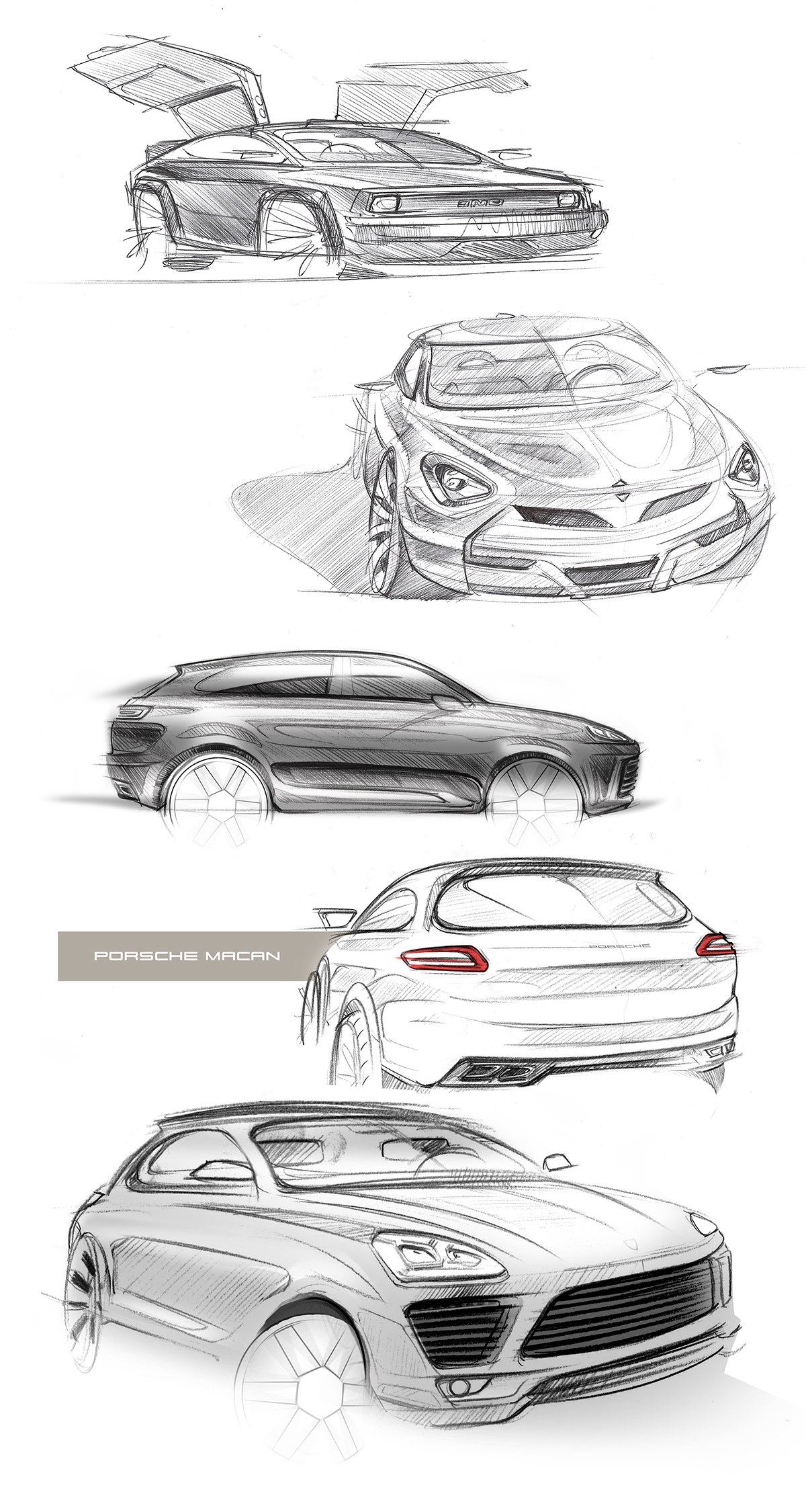 Lorenz Bauer，Hand drawn car，sketch，Hand drawn car scene，