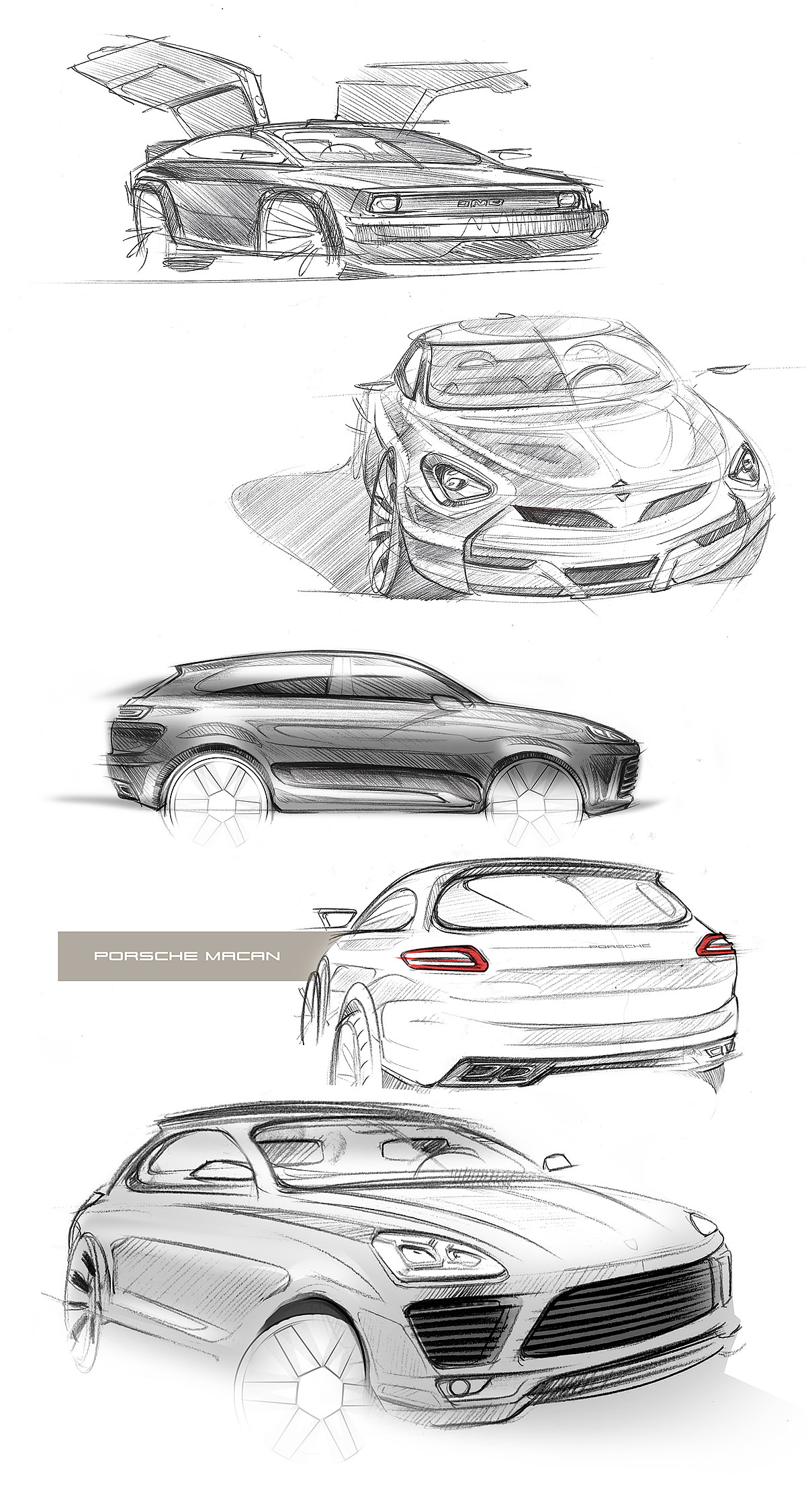 Lorenz Bauer，Hand drawn car，sketch，Hand drawn car scene，