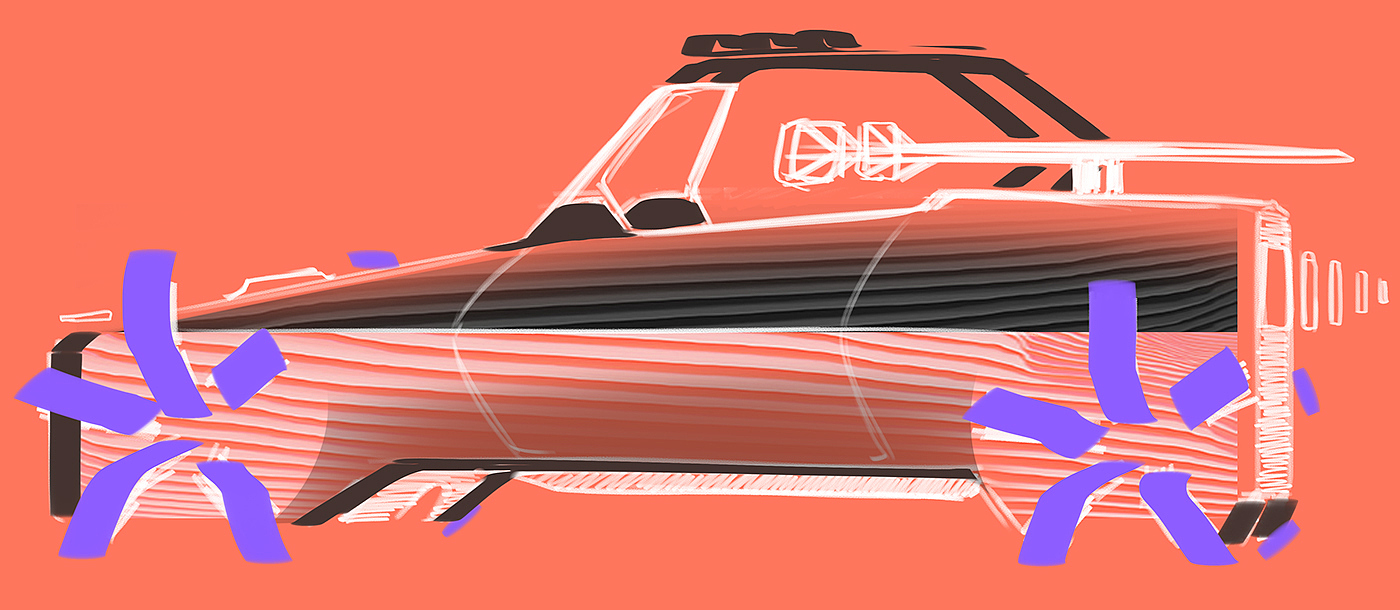 automobile，Hand drawn，informal essay，ps，