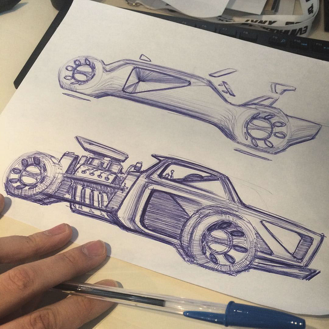 automobile，Hand drawn，informal essay，ps，