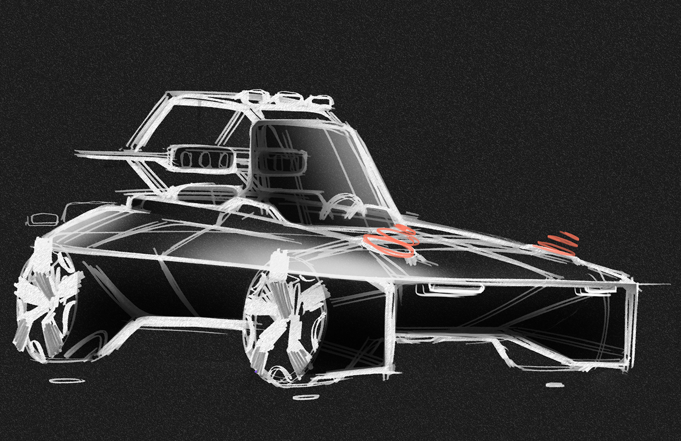 automobile，Hand drawn，informal essay，ps，