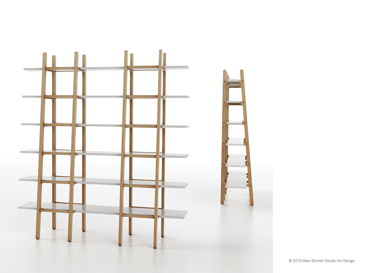 industrial design，Home design，Creative furniture，bookshelf，ladder，2016Adesign，gold prize，