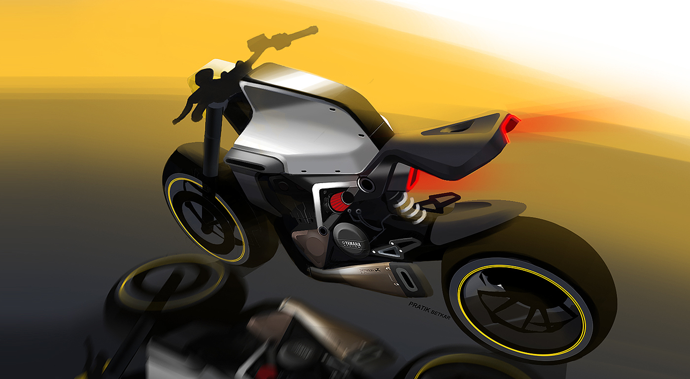 Hand drawn，motorcycle，effect，