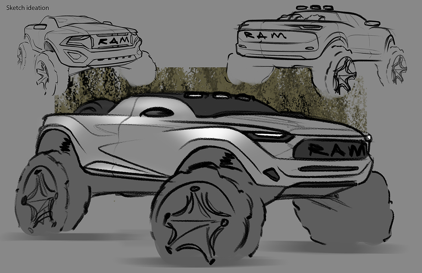 Ram，dodge，automobile，sketch，Hand drawn，