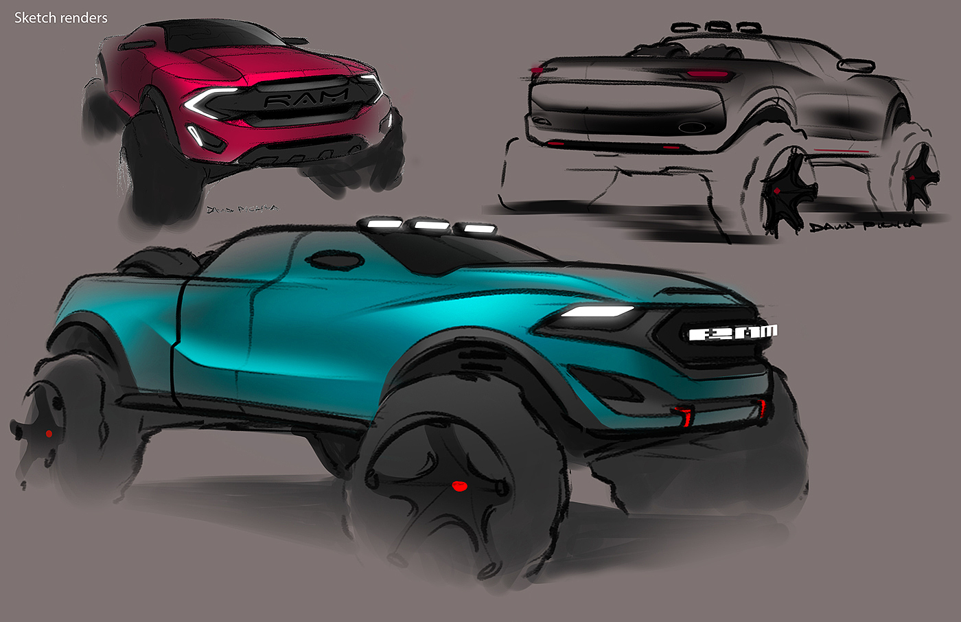 Ram，dodge，automobile，sketch，Hand drawn，