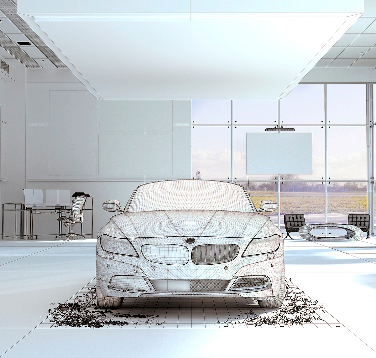 BMW Z4，Material comparison，Wood model rendering，Automobile design，industrial design，V-Ray Israel rendering，