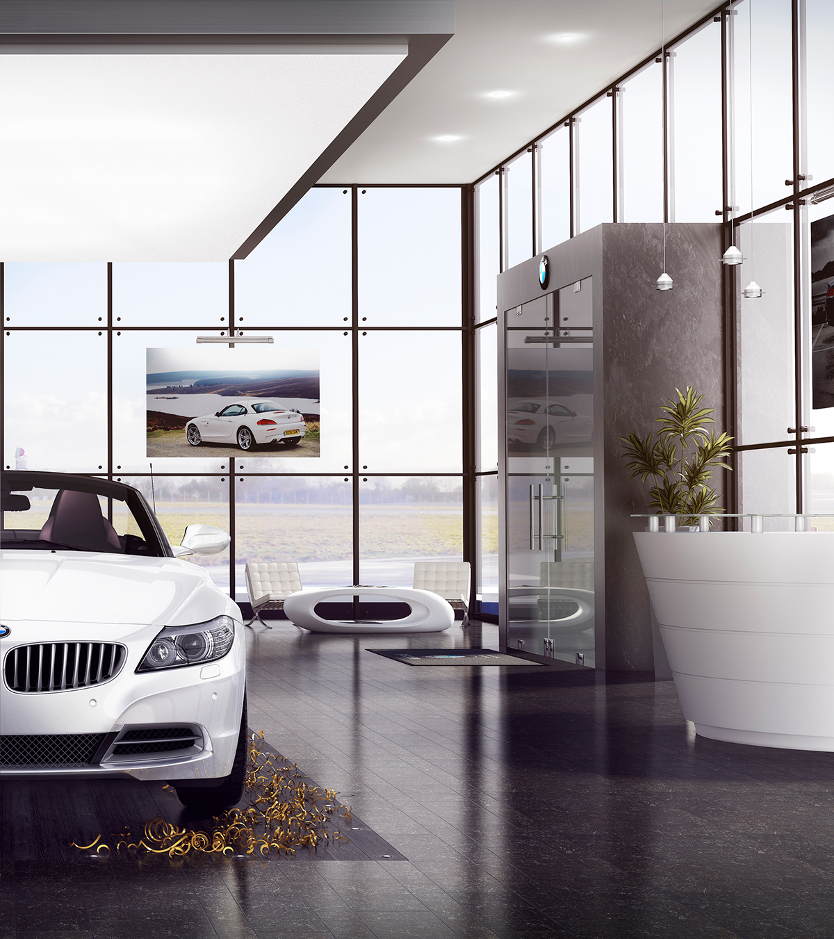 BMW Z4，Material comparison，Wood model rendering，Automobile design，industrial design，V-Ray Israel rendering，