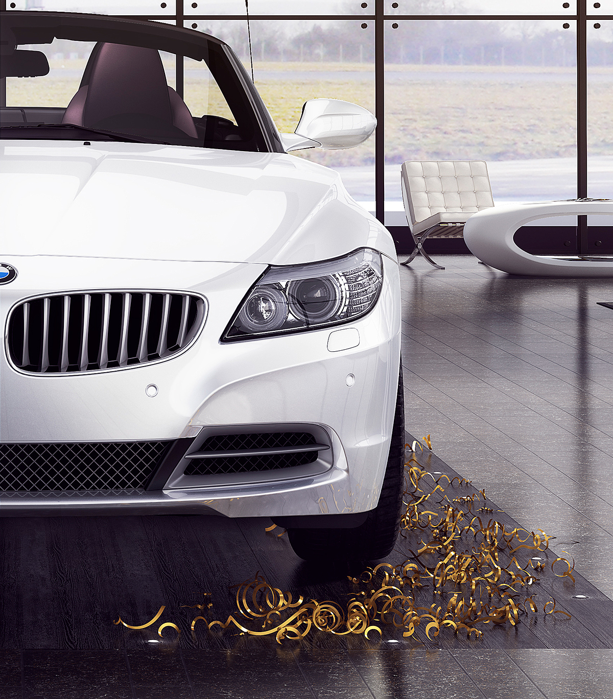 BMW Z4，Material comparison，Wood model rendering，Automobile design，industrial design，V-Ray Israel rendering，